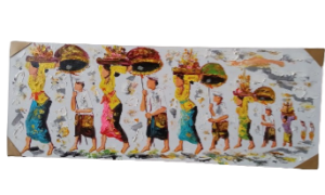 kampas Balinese painting Melasti Paint size 45 x 170cm