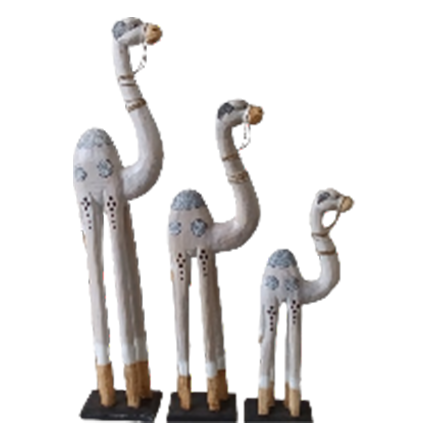 Balinese Camel carving white color size 100 cm, 80 cm and 60 cm