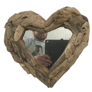 Driftwood Handicrafts - Driftwood Heart Mirror 30 cm